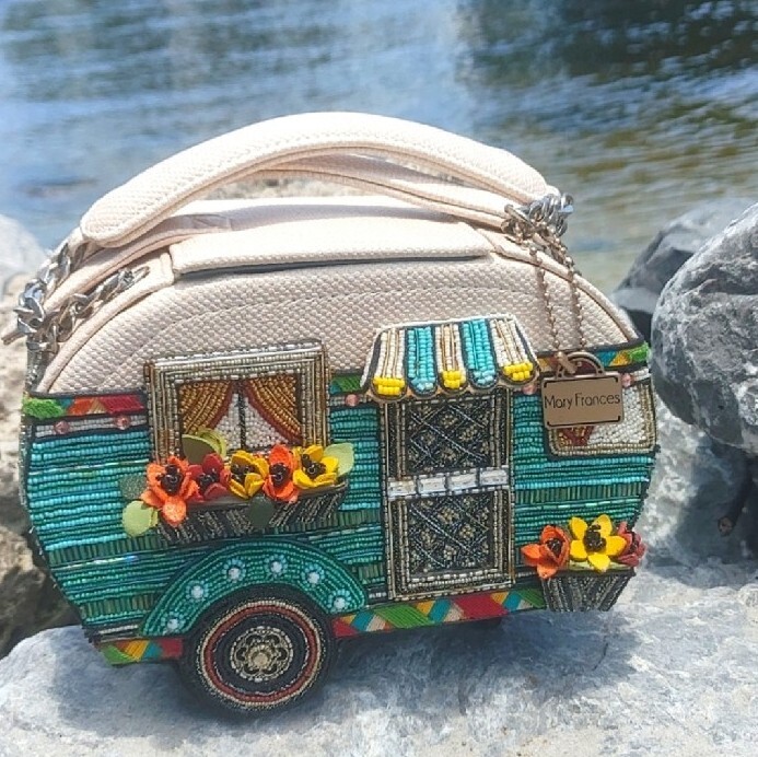 Mary Frances A Little Campy camper RV. Retired bag purse rare htf