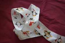 BEAUTIFUL RIBBON GLITTER SNOWMAN  2-1/2" WIDE / WIRE EDGED 30 FT./ 10 YDS.