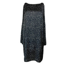 The Limited Dress Womens Sz 8 Black White Polka Dot Shift Bell Sleeve Lined