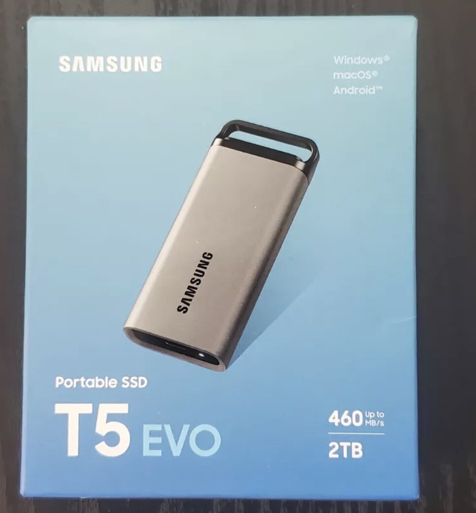 SAMSUNG T5 EVO Portable SSD 2TB, USB 3.2 Gen 1 External