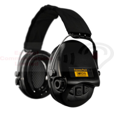 Sordin Supreme Pro X 75302-X-02 schwarze Ohrmuscheln Jagd Schießen Headset kostenlos UK