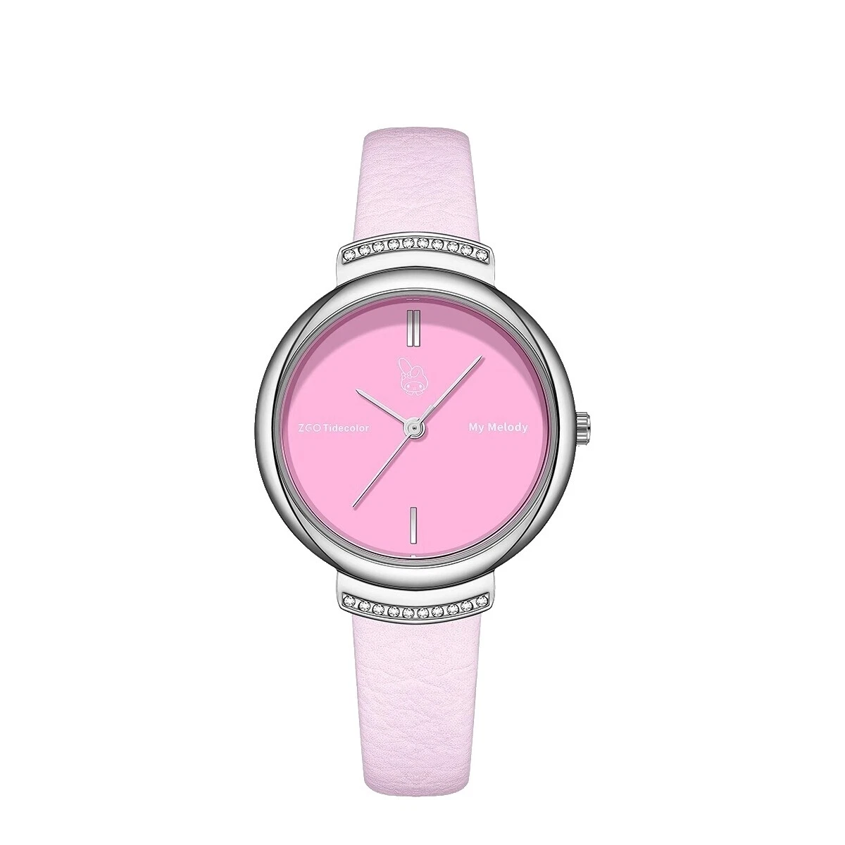 Caja de acero inoxidable de dibujos animados Relojes de pulsera de cuero