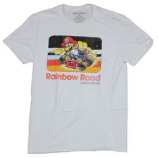 Mario Kart Adult New T-Shirt  - Mario Kicking Up Dust on Rainbow Road