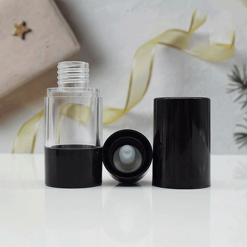 15ml/30ml/50ml Travel Black Airless Pump Bottle Cosmetic Foundation Containers - Picture 6 of 6