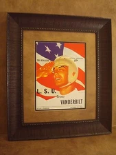 VINTAGE LSU TIGERS COLLEGE FOOTBALL PROGRAM FRAMED "LSU VS. VANDERBILT" 1945