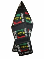 Jamaica One Love Weed Black Lightweight Flag Printed Knitted Style Scarf 8"x60"