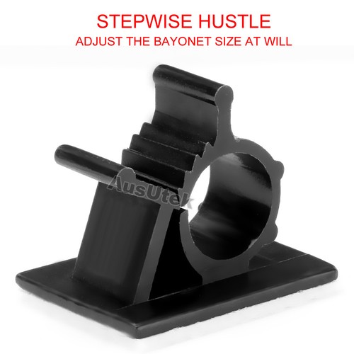 Cable Clips Adhesive Cord Black Management Wire Holder Organizer Clamp - Picture 6 of 9