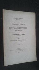 AUSZUG FEIERLICHE HEIMATBERICHTE DER FAKULTÄTEN MEDIZINISCHE SCHULE 1885 DIJON 