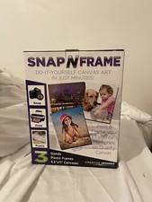 Snap N Frame Hágalo usted mismo Kit de lienzo imprimible Juego de 3 lienzos 3 marcos Nuevo en caja