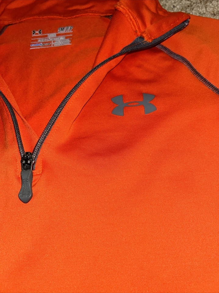 Under Armour Cold Gear Quarter Zip Pullover - Orange - Women’s SM PP - Image 3 of 4