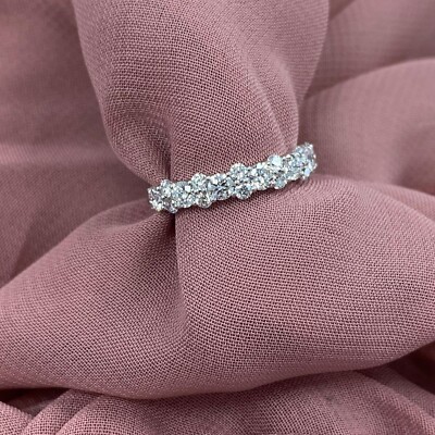 1.00 Ct Round Brilliant Cut Lab Grown Diamond Wedding Band 14k White Ring