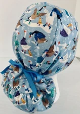 Christmas Geese Medical Ponytail Pouch Surgery Scrub Cap Chef Dental Hat