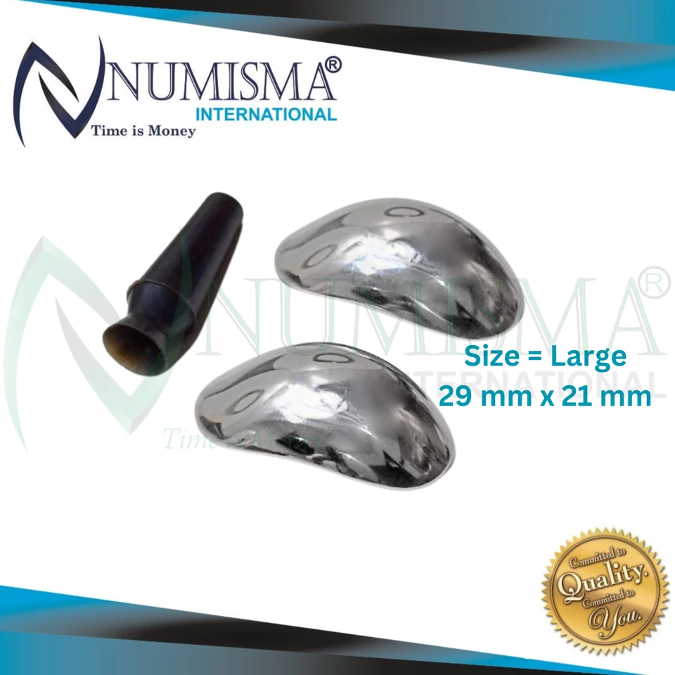 Protector ocular corneal bomba protectores oculares láser acero inoxidable 29 mm X 21 mm 2 un. Foto 3 de 4