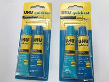 UHU QUICKSET EPOXY RESIN GLUE 5 MINUTES (2 PACKS) CLEAR