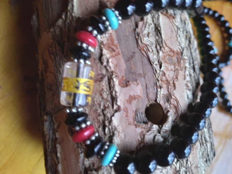 6 mm STONE BUDDHIST BLACK GLAZE 108 BEADS MALA / NECKLACE