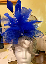 Kentucky Derby Party Church Fascinator Headband for Women - Blue