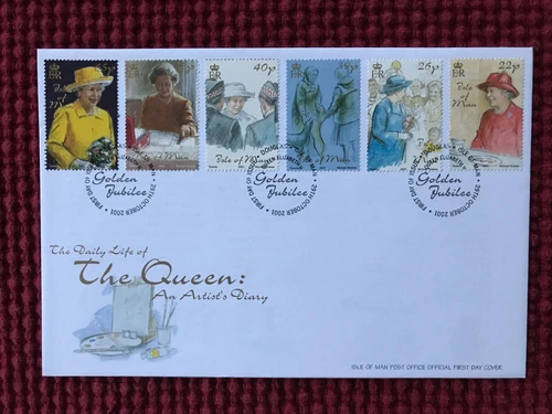 ISLE OF MAN - 2001 QEII GOLDEN JUBILEE FIRST DAY COVER SG 959-964