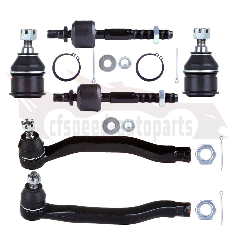 6pcs Front Lower Ball Joints & Tie Rod Ends for 1990-1993 Honda Accord