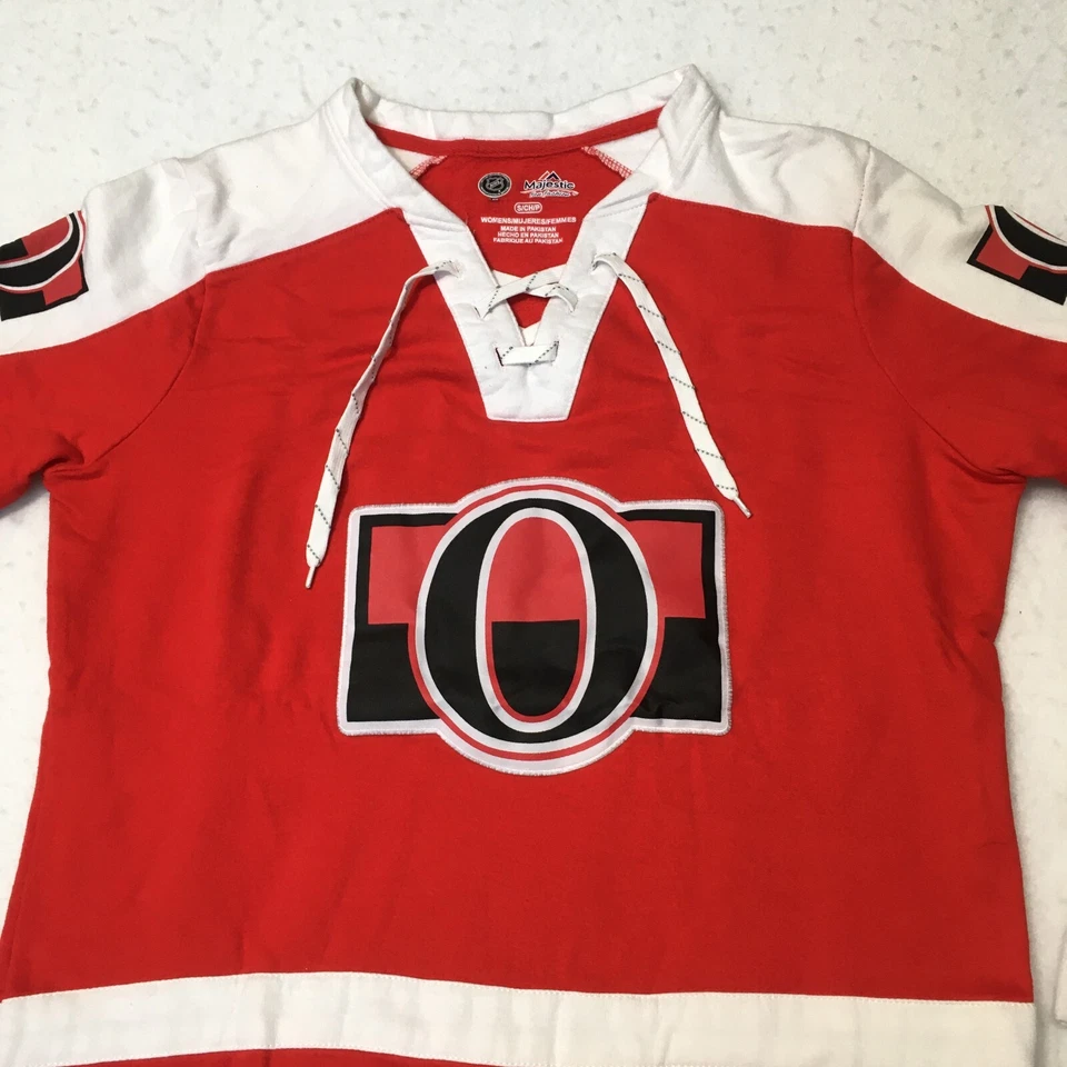 Ottawa Senators Sweatshirt Majestic Fleece Lined NHL small pullover laced logo - Image 2 of 4