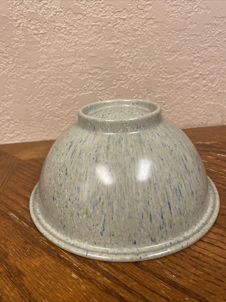 VTG Texas Ware Bowl 111 Confetti Splatter Melmac 8" Sea Foam Green