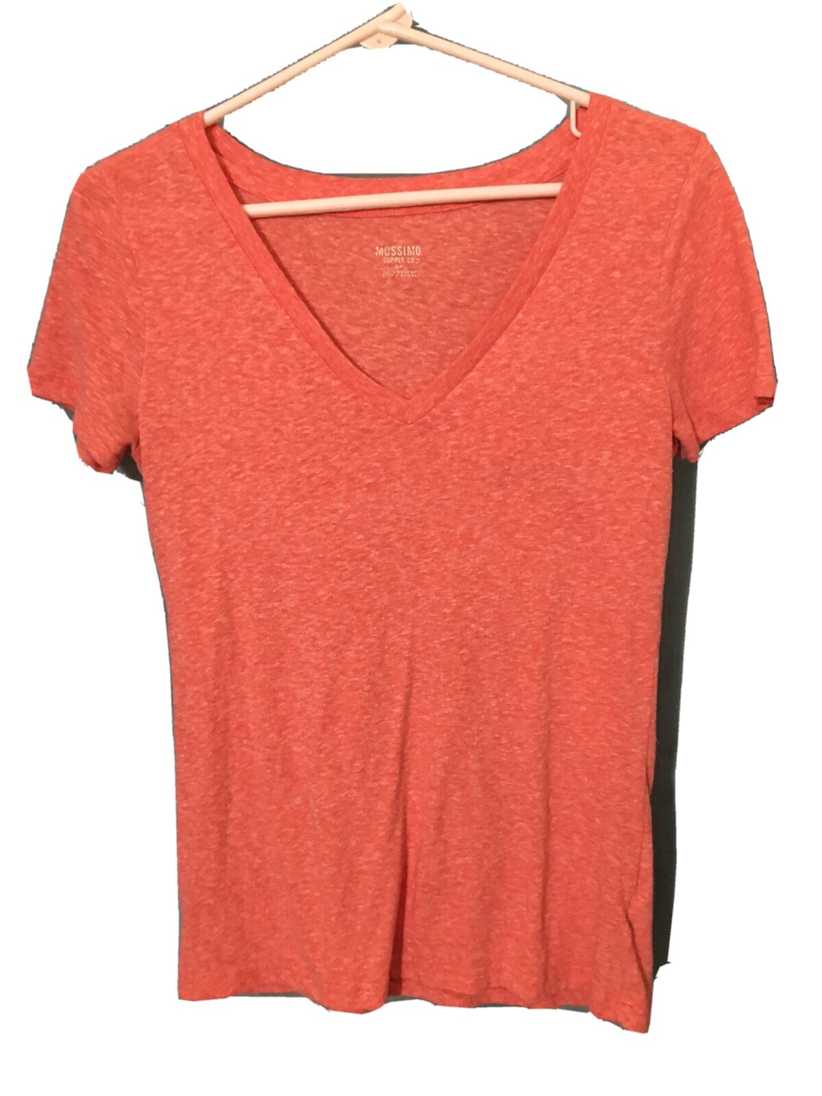 mossimo pink v-neck t-shirt. size small 