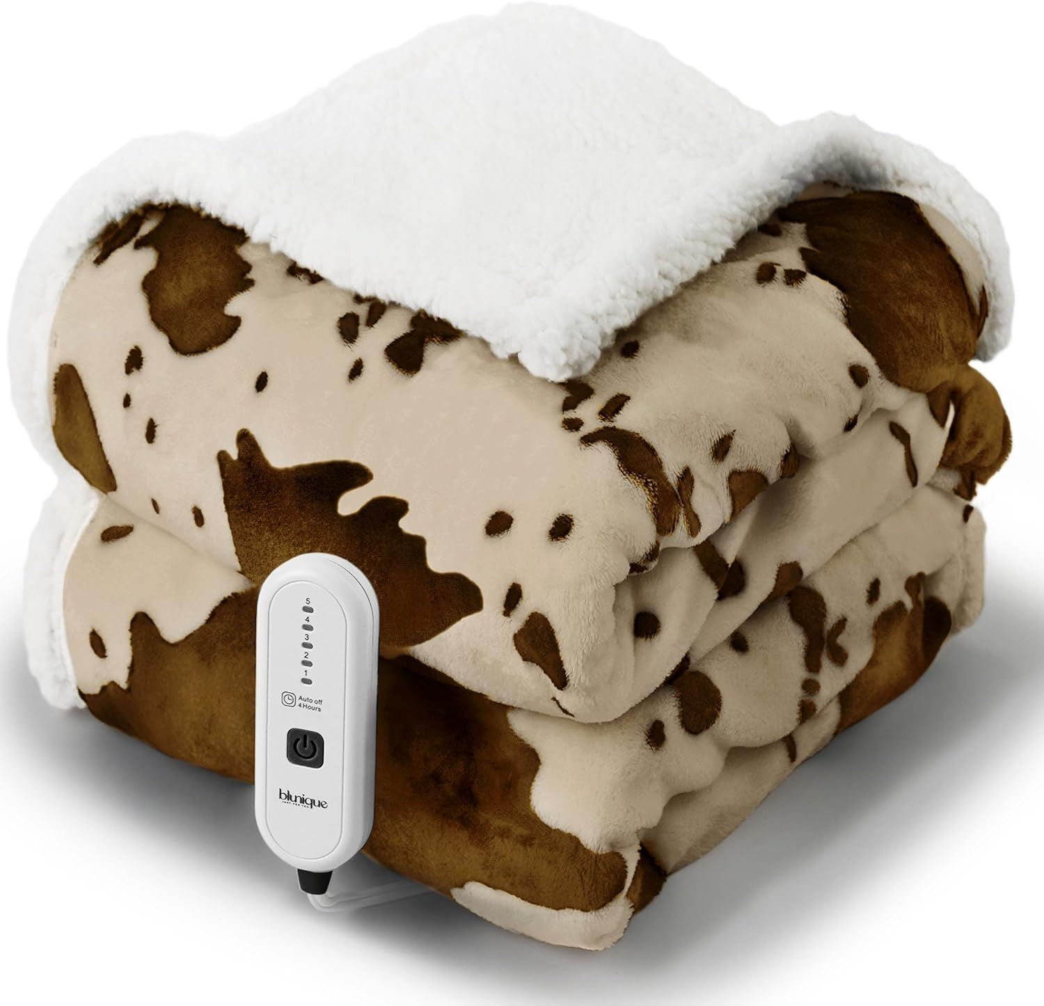 Heated Throw Electric Blanket-Heating Blanket Throw with 5 Heat Levels & 4 Hours