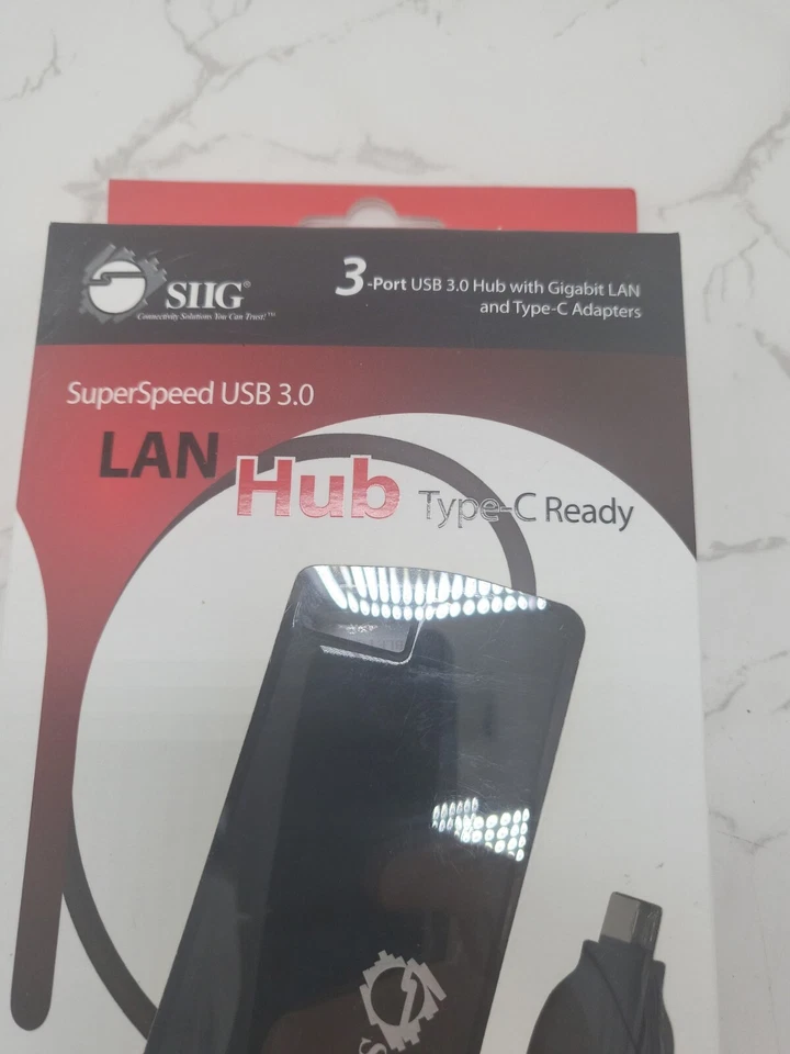 SIIG USB-C to USB 3.0 Hub & Gigabit Ethernet LAN Adapter Hub Thunderbolt 3 - Image 2 of 3