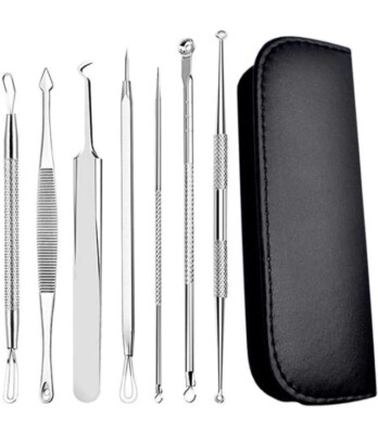 Premium 7pcs/set Stainless Facial Acne Spot Pimple Remover Extractor Tool For