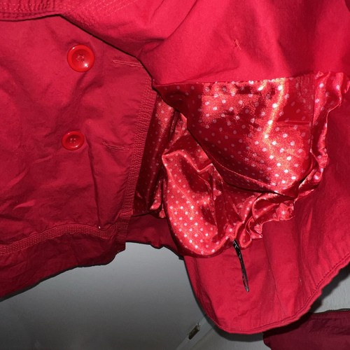 FOREVER 21 Red Woven Belted Wrap Trench Lapel Jacket Pea Coat Size M - Picture 17 of 24