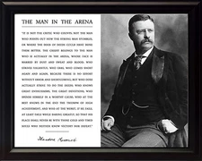 Theodore Teddy Roosevelt The Man In The Arena Quote Framed 8x10 Portrait Photo