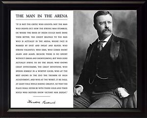 President Theodore Roosevelt 8x10 Portrait Print Man In The Arena Quote TR Teddy