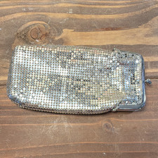 Silver Metal Mesh Kiss Lock Coin Purse Small Wallet for Women Eveningwear