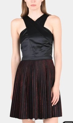 Women Armani Exchange Dress Burgundy Polyester 36