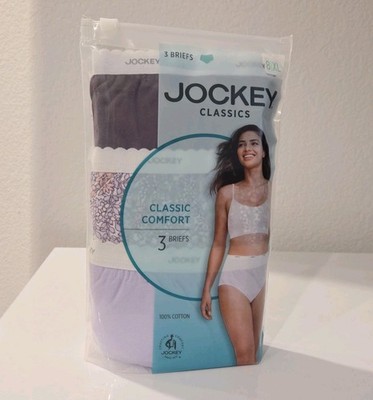 3 Pair Women's Jockey Classic Comfort Briefs - Size 8 (XL) -New in Pkg Purple 
