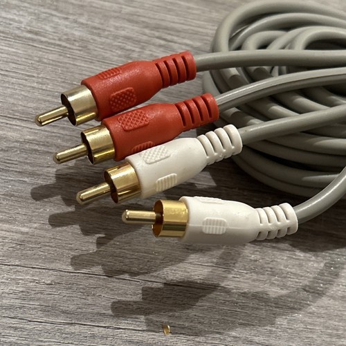 Vintage Audio Speaker Cable 2 RCA Jack Stereo Dual Male Gold Tips Patch 10ft - Picture 6 of 6