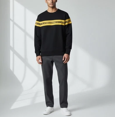 G-STAR Core Or R Sw Sweatshirt Homme Medium Noir Manches Longues Col Rond - Photo 1/4