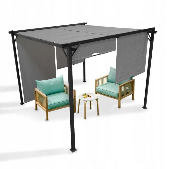 Garten Terrasse Pergola - Stahl - Delos I 2.9x2.9m Grau - Bild 2 von 4