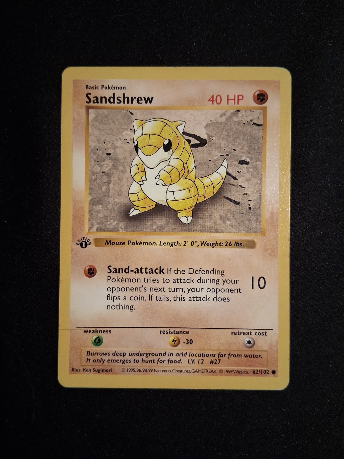 Sandshrew 062/102 Base Set (Shadowless) Regular