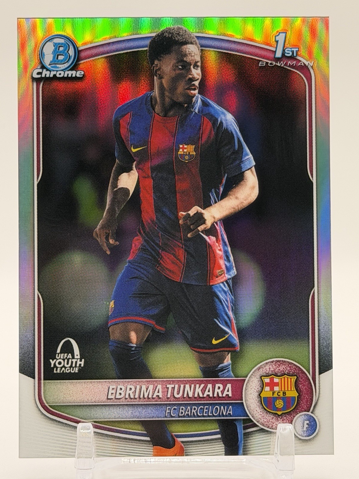 2025-26 Topps Chrome UEFA Club Competitions- Ebrima Tunkara Bowman 1st Barcelona