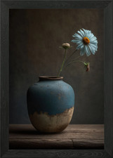 Still life with one flower Framed Wall Art Poster Canvas Print Picture
