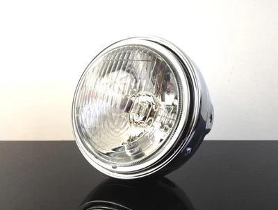 KICKSTARTER CLASSIC MOTORCYCLE PARTS Motorrad-SCHEINWERFER Side Mount Chrom 5 3/4 Zoll Cafe Racer Scrambler Tracker