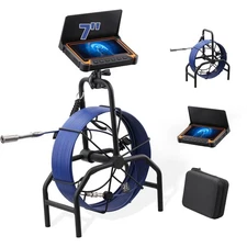 Sewer Camera 66FT/20M, Pipe Camera with DVR, 7" LCD Monitor, Borescope 0.2in/...