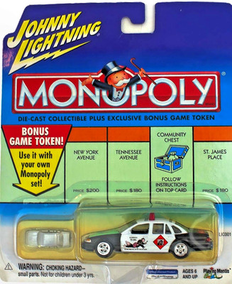 Johnny Lightning Monopoly Go To Jail ~ 1997 FORD CROWN VICTORIA + Token