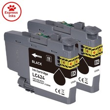 2 Black Ink Cartridge LC424 Fits For Brother DCP-J1200W DCP-J1200WE