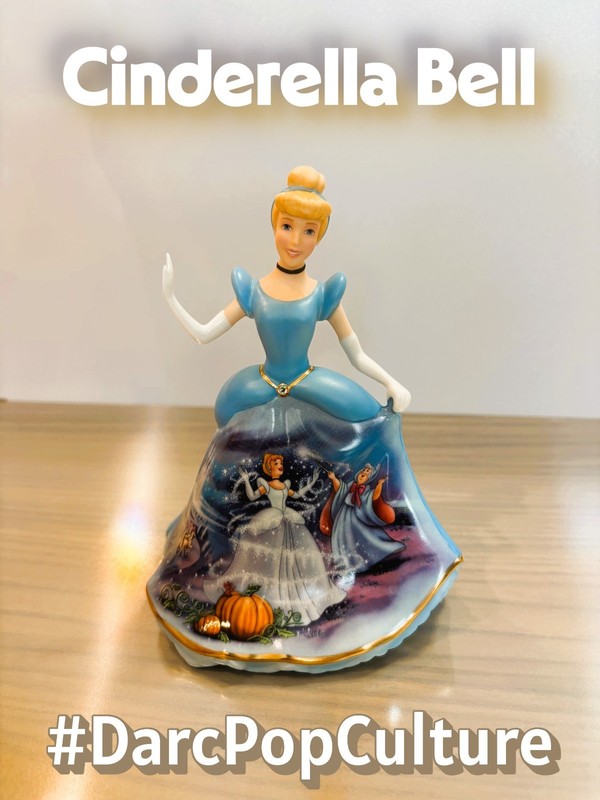5 3/4 Inch Cinderella Bell by Bradford Exchange Porcelain w 24K Gold Disney 2004