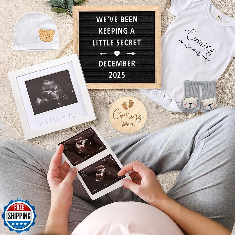 Anuncio de embarazo, conjunto de ideas de anuncios de bebé incluye boa de anuncio Foto 2 de 4