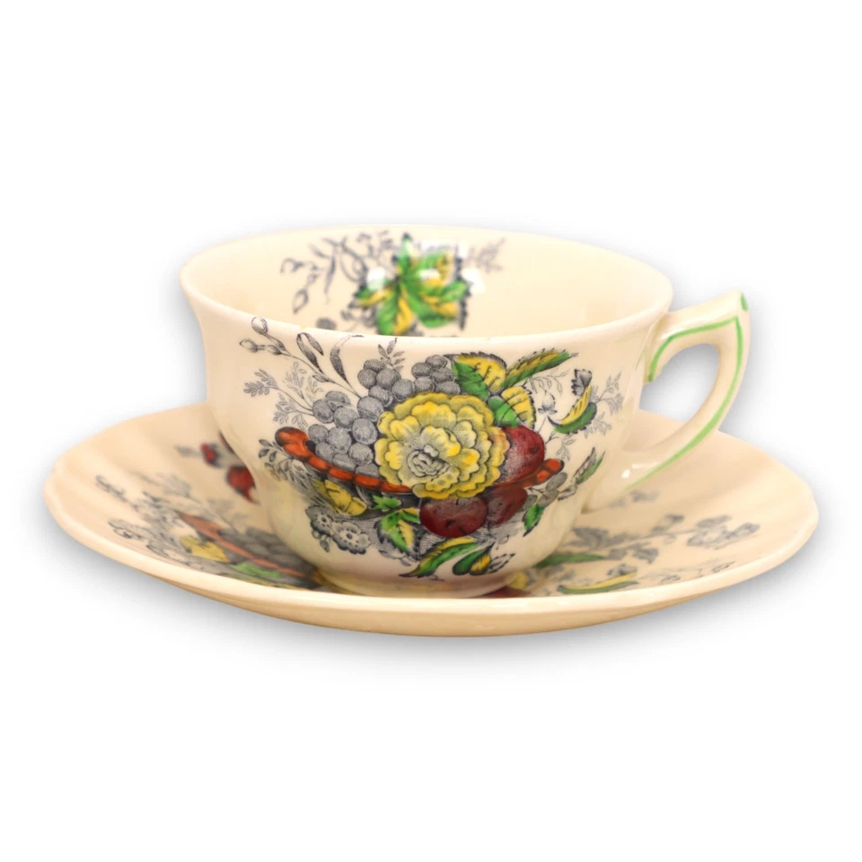 Taza de té multicolor Royal Doulton The Kirkwood D5130 vintage Inglaterra años 50 Foto 2 de 4