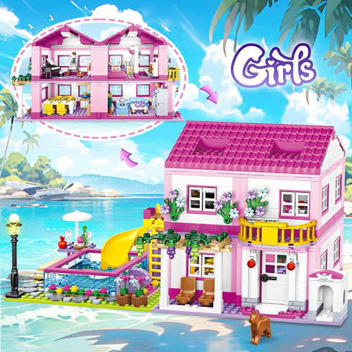 Pink Girls Summer Villa Friends Building Set Compatible with Lego Friends Constr - Picture 3 of 12