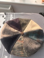 Hanna Hats of Donegal Patchwork Flat Cap XL Pure New Wool Handcrafted Ireland