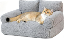 Cat Couch Bed - Cat Bed for Indoor Cats, Calming Pet Sofa Puppy Sleeping Bed wit
